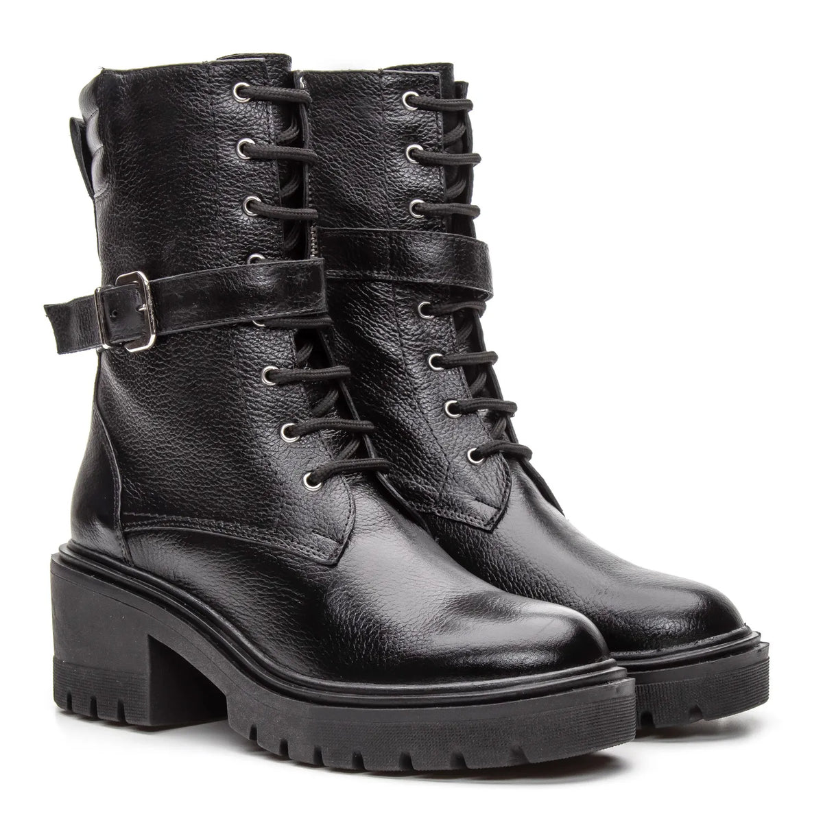 Bota Valora Coturno Feminina Cano Médio Preta - 3752